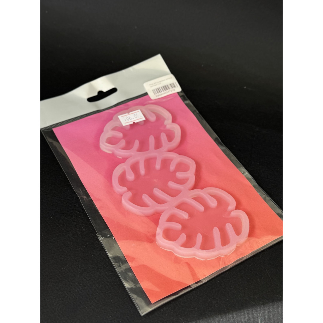 Молд для льодяників листочок монстери 3 шт