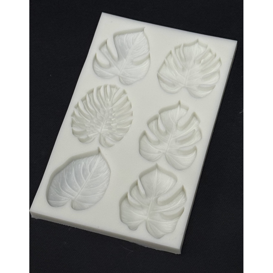 Молд листочки монстери 6 шт 7,5*12 см