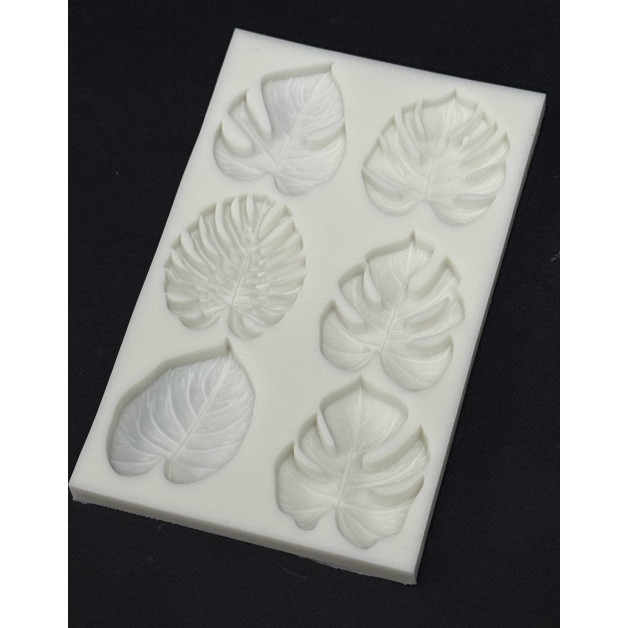 Молд листочки монстери 6 шт 7,5*12 см