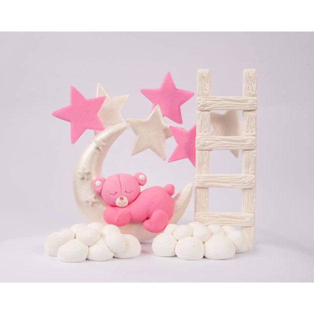 Набір "Ведмедик на місяці" рожевий