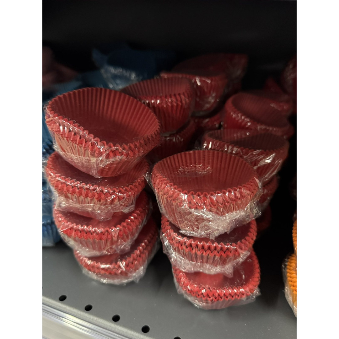 капсули паперові на кекси червоні 50 шт