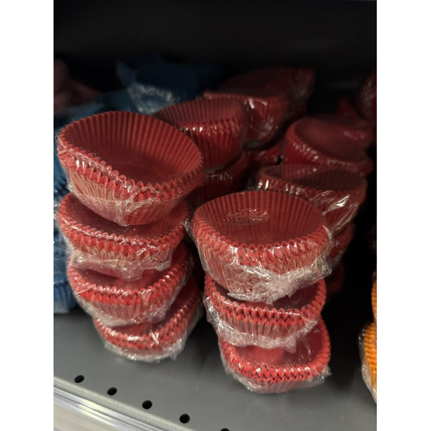 капсули паперові на кекси червоні 50 шт