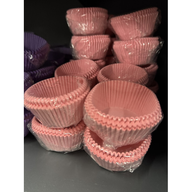 капсули паперові на кекси рожеві 50 шт