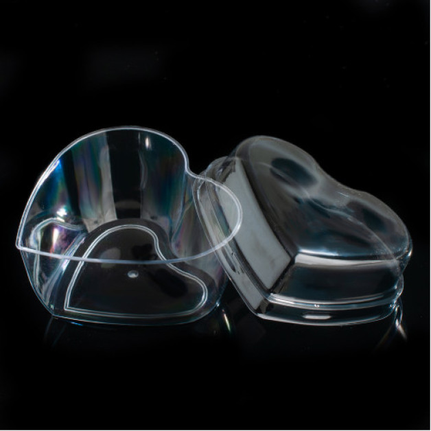 Посуд для десертів з кришкою 25 шт Сердечко 110 мл. Італія.