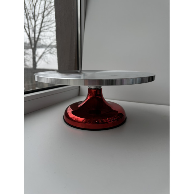 підставка поворотна металева металік червоний діам 30 см