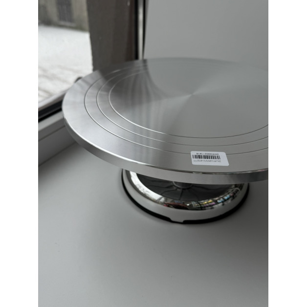 підставка поворотна металева металік срібна діам 30 см