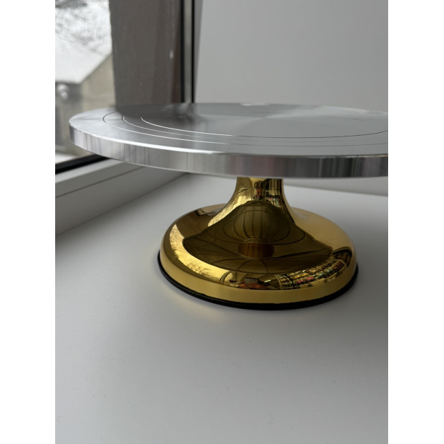 підставка поворотна металева металік золотий діам 30 см