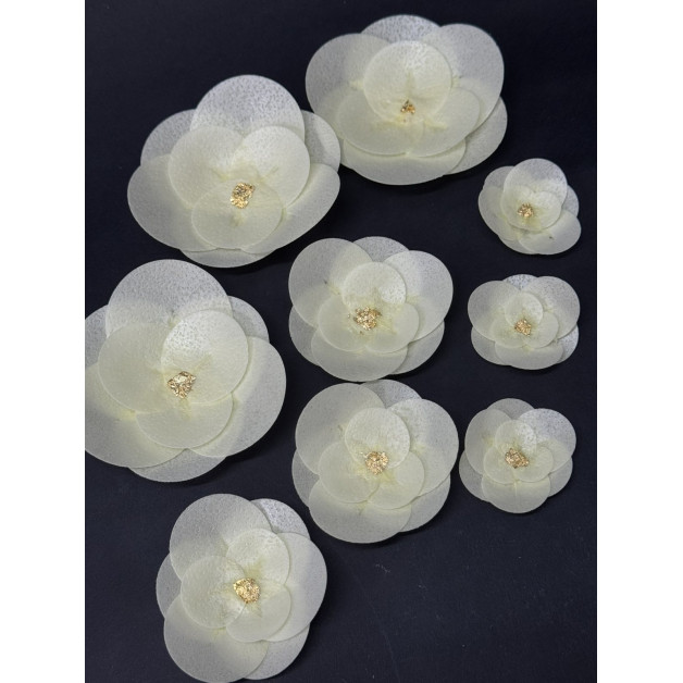 Набір "Вафельні квіти сусальна серединка" жовті 9 шт