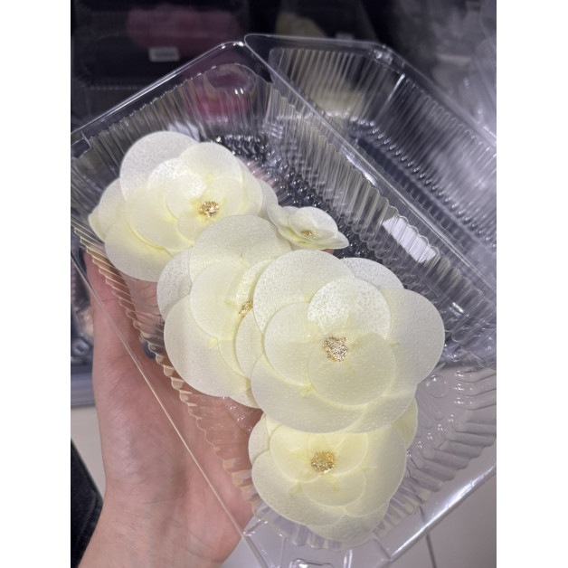 Набір "Вафельні квіти сусальна серединка" жовті 9 шт