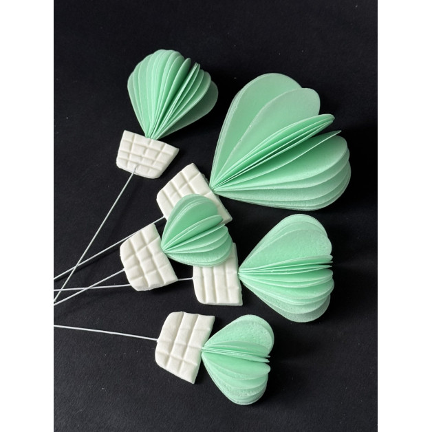 Набір "Вафельні повітряні кулі" 5 шт зелені