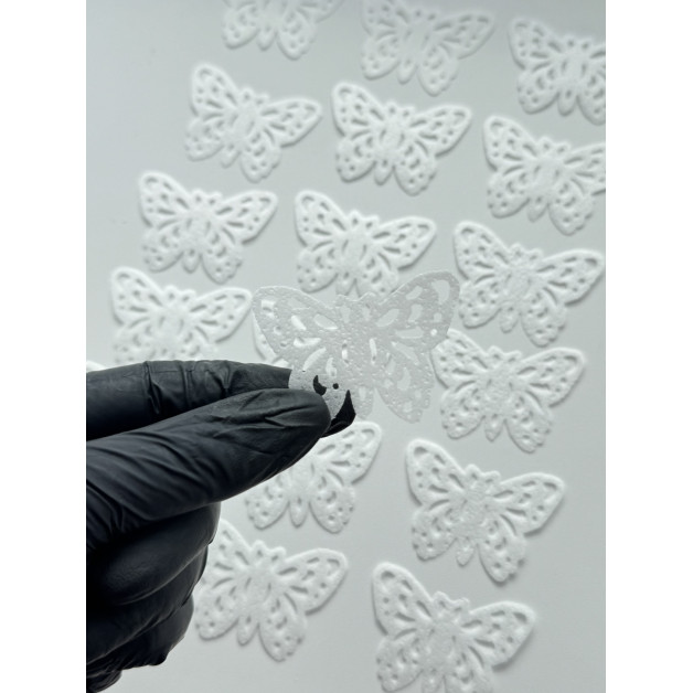 Вафельні метелики ажурні білі 20 шт