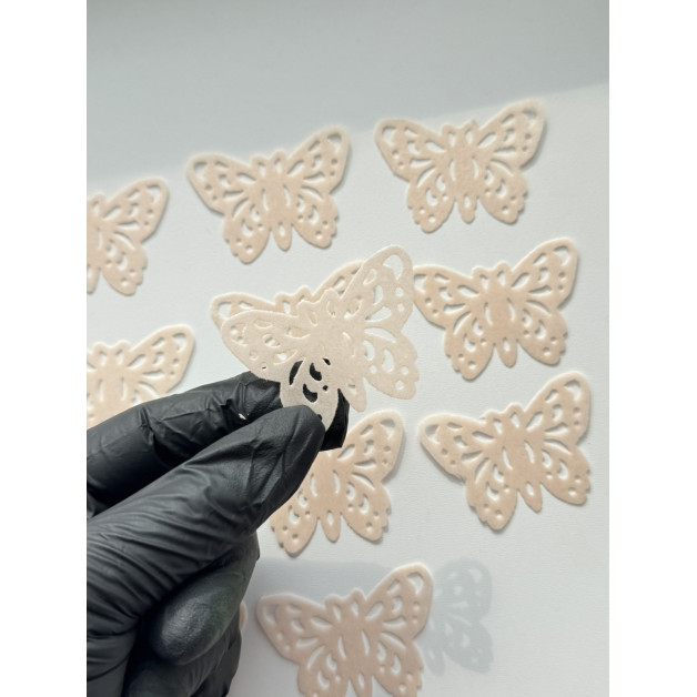 Вафельні метелики ажурні персикові 20 шт