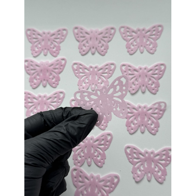 Вафельні метелики ажурні рожеві 20 шт