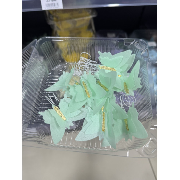 Вафельні метелики зелені 12 шт