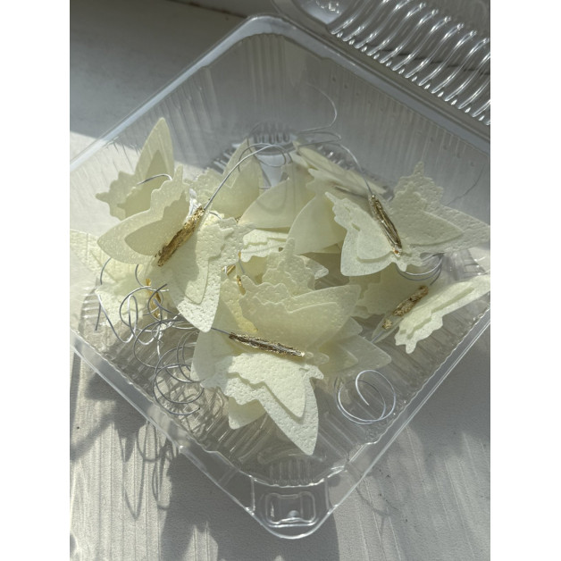 Вафельні метелики жовті 12 шт