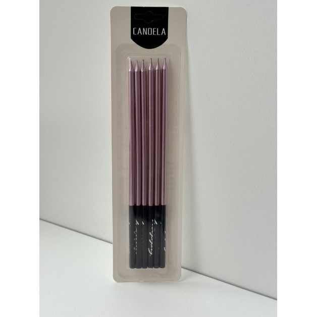 Свічки 6 шт еліт рожеві