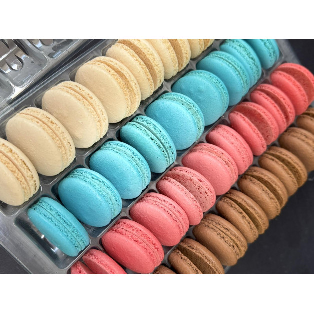 Макаронс кришечки мікс (коричневі-білі-блакитні-рожеві) 36 шт