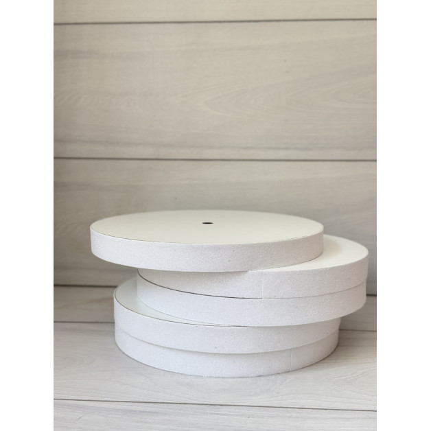 Підложка сендвіч глітер біла h2,5 d25см