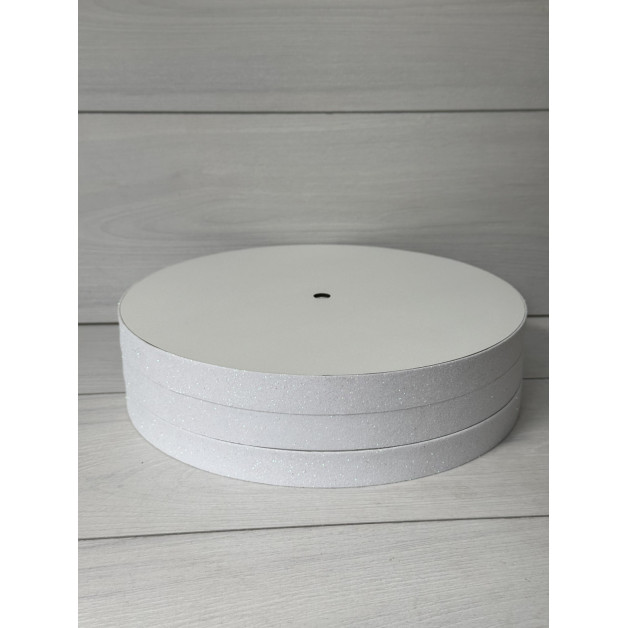 Підложка сендвіч глітер біла h5 d30см