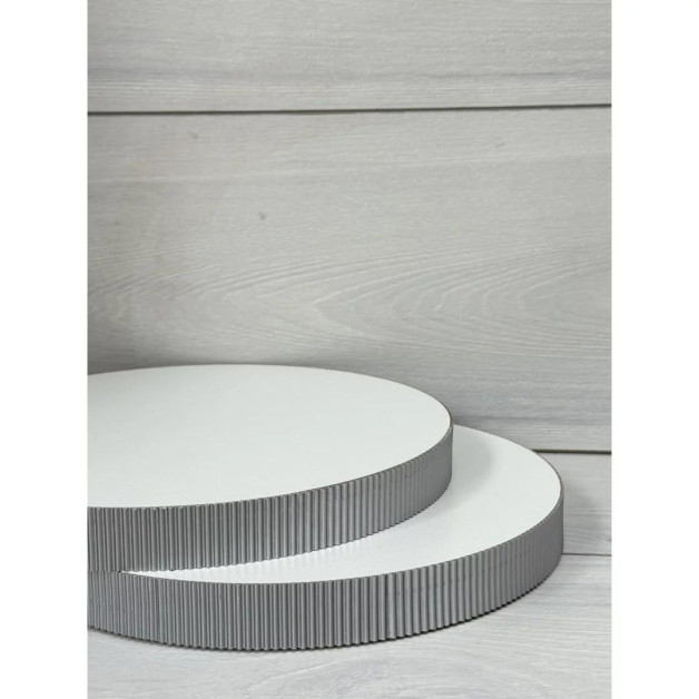 Підложка сендвіч гофра срібна h2,5 d35см