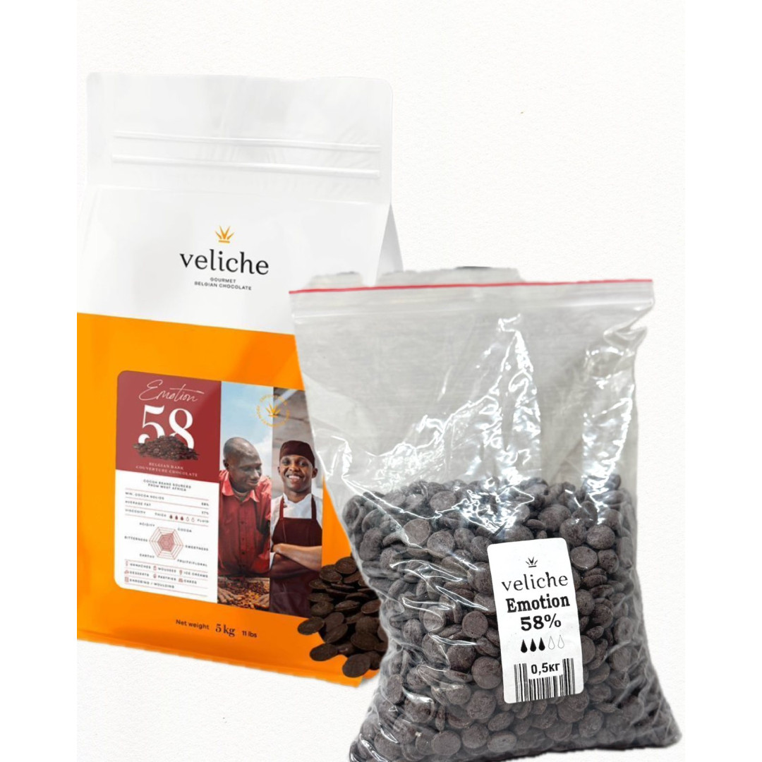 шоколад Veliche чорний 58% 0.5 кг