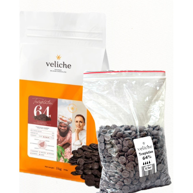 шоколад Veliche чорний 64% 0.5 кг