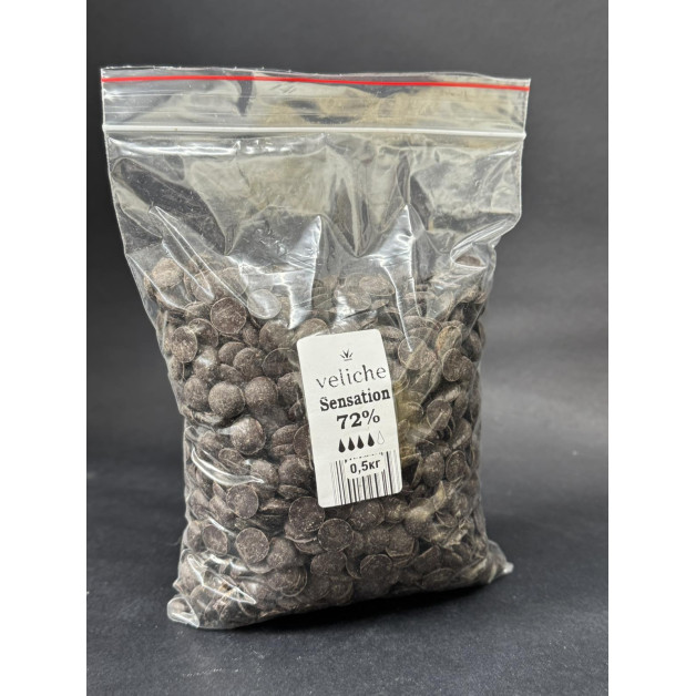 шоколад Veliche чорний 72% 0,5кг