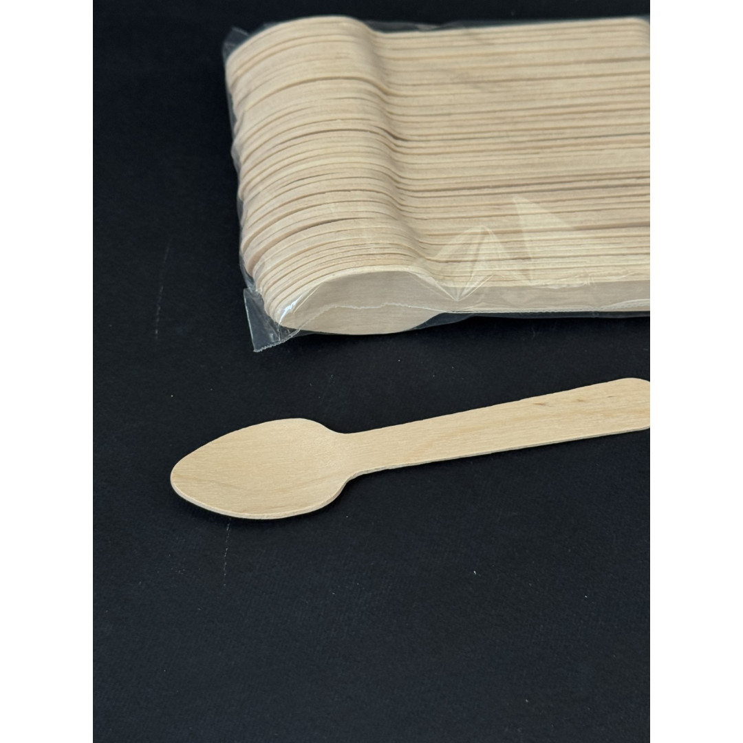 Ложечка для десертів дерево 50 шт 11 см