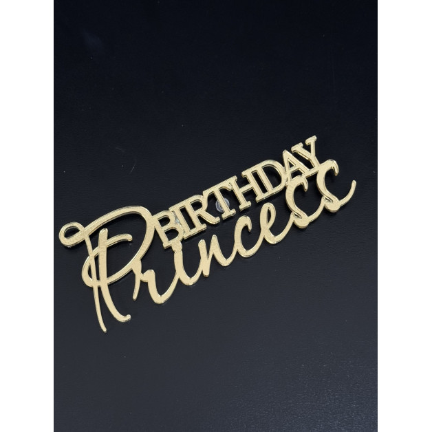 Топер пластик "Birthday princess"-золото