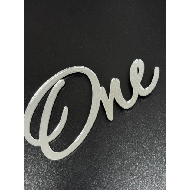 Топер пластик "One"-срібло