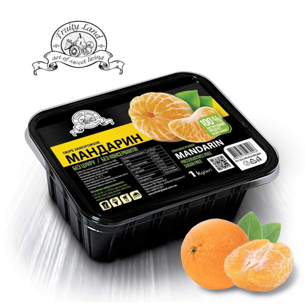 Пюре мандарину заморожене 1 кг Фрутіленд (без цукру)