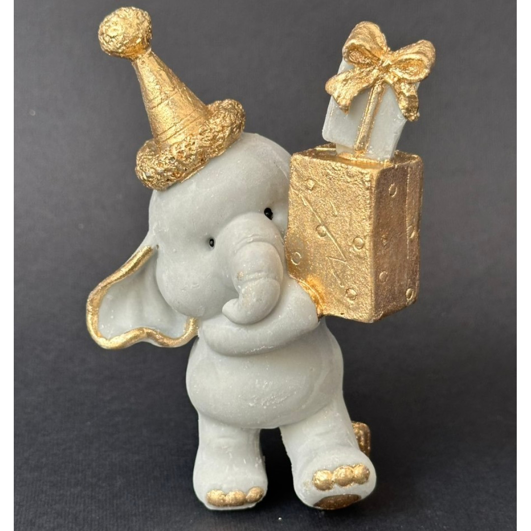 кондитерська прикраса слоник з подарунком висота 12 см (Наявність кольору уточнюйте в коментарях!!!)