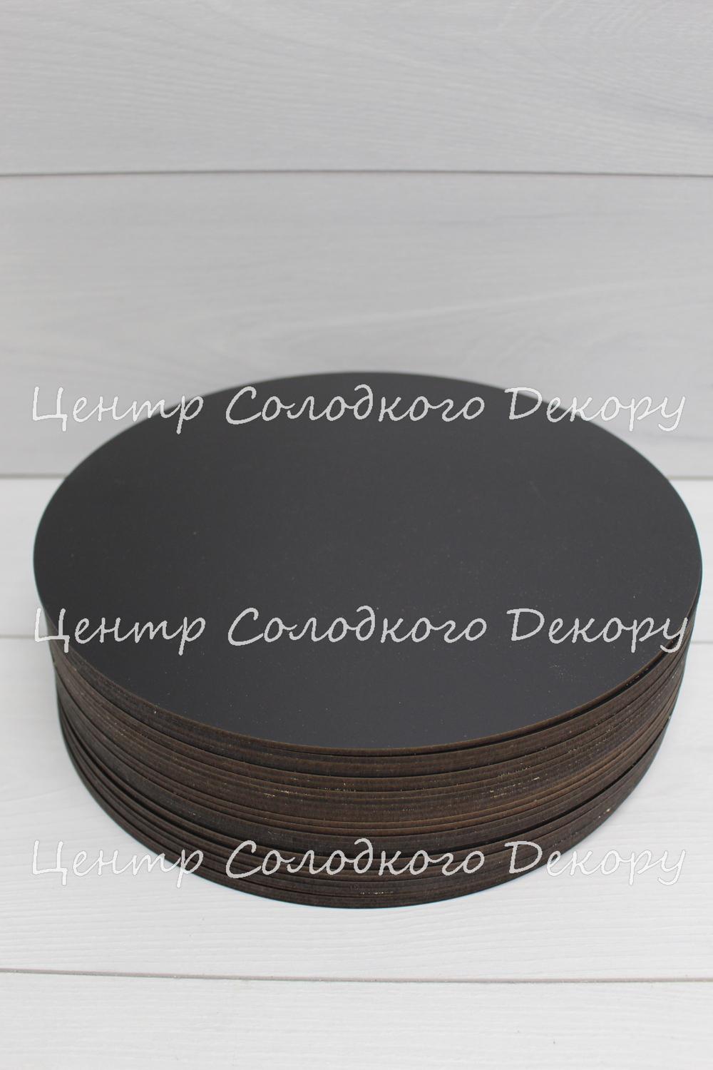 картинка Підложка ДВП чорного кольору діаметр 40 см от магазина Центр Солодкого Декору