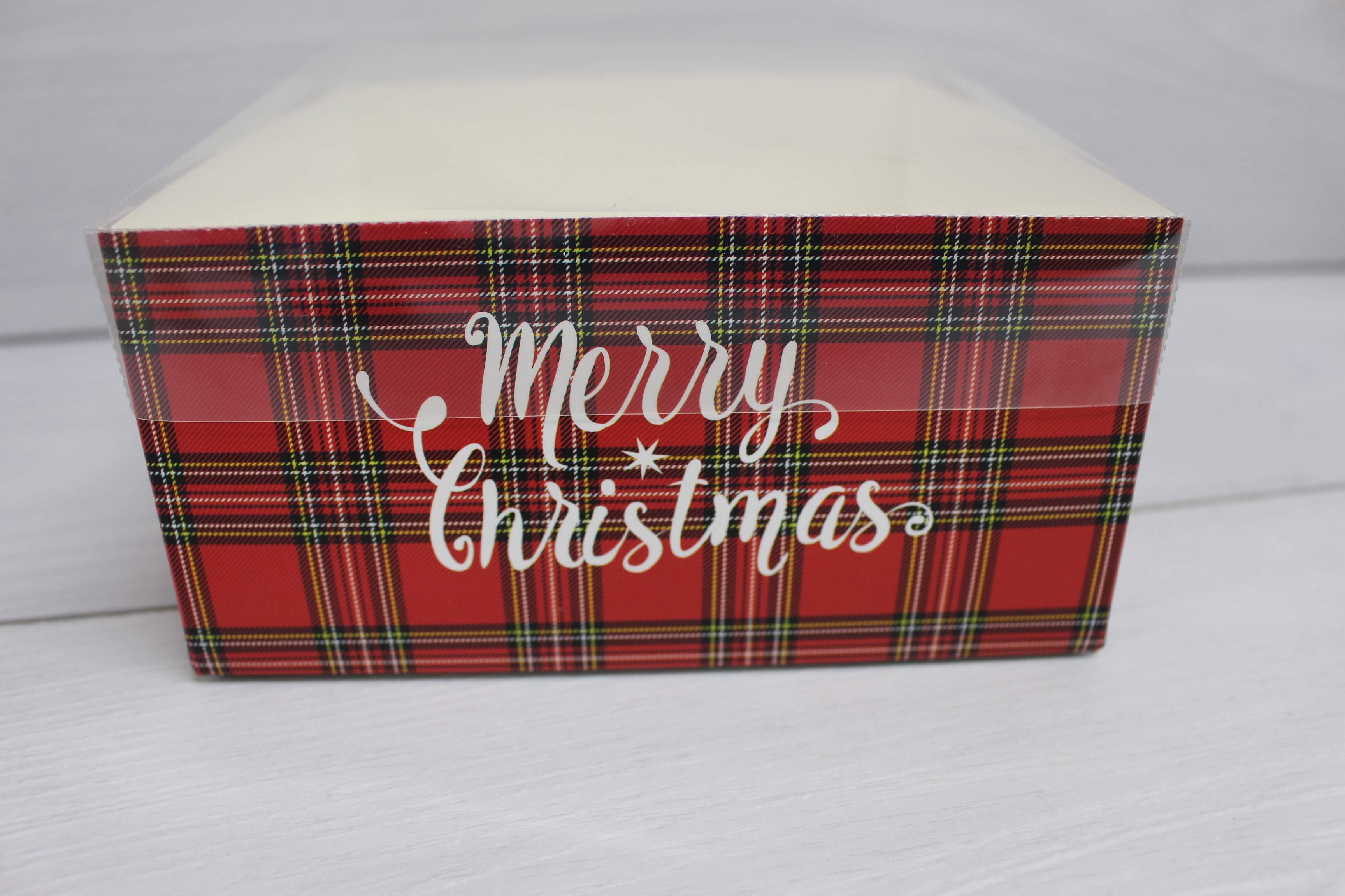 картинка Коробка для зефіру та інших десертів 160*160*80 з прозорою кришкою "Merry Christmas" от магазина Центр Солодкого Декору
