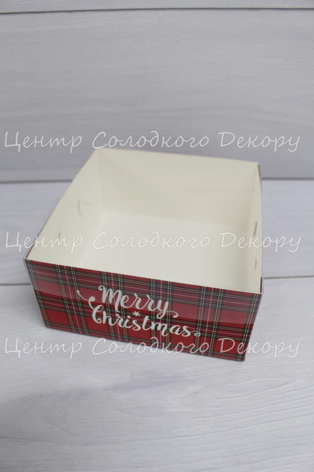 картинка Коробка для зефіру та інших десертів 160*160*80 з прозорою кришкою "Merry Christmas" от магазина Центр Солодкого Декору