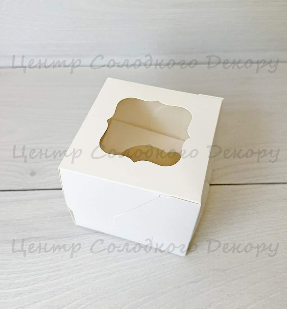 картинка Коробка на 1 кекс біла. 10*10*9 см от магазина Центр Солодкого Декору