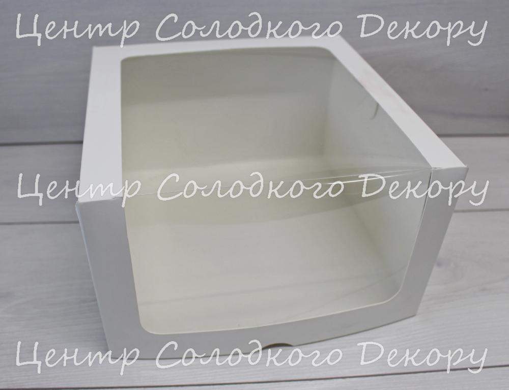 картинка Коробка для торта з білого картону, розмір 25*25 висота 20 см. от магазина Центр Солодкого Декору