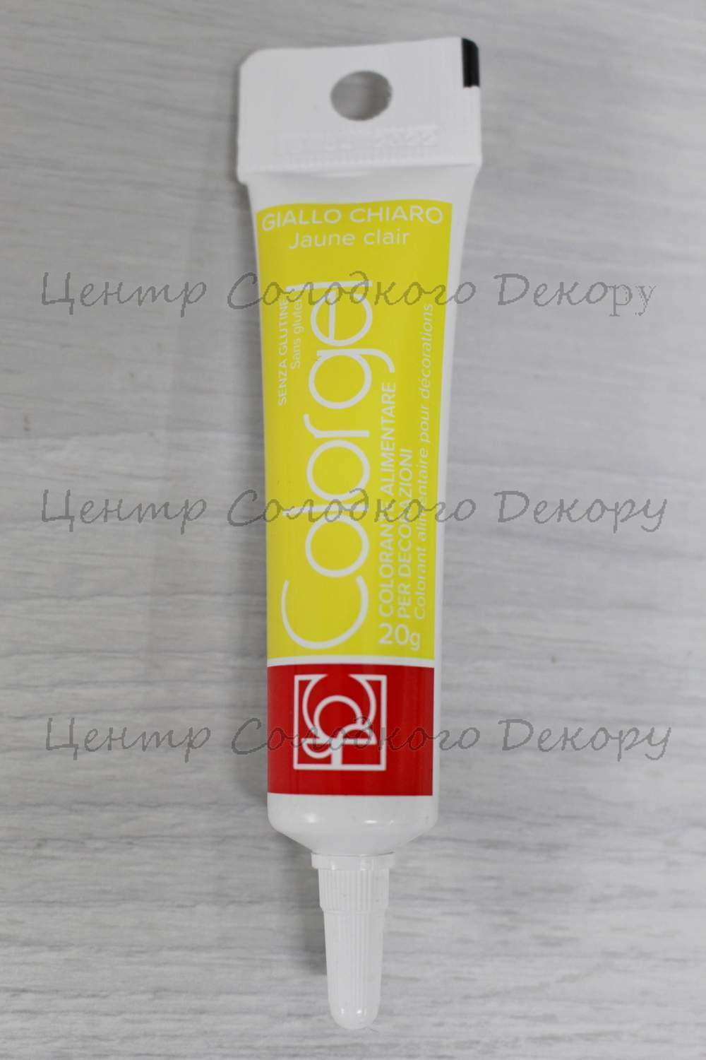 картинка Барвник гелевий 20 грам світло-жовтий (GIALLO CHIARO) от магазина Центр Солодкого Декору