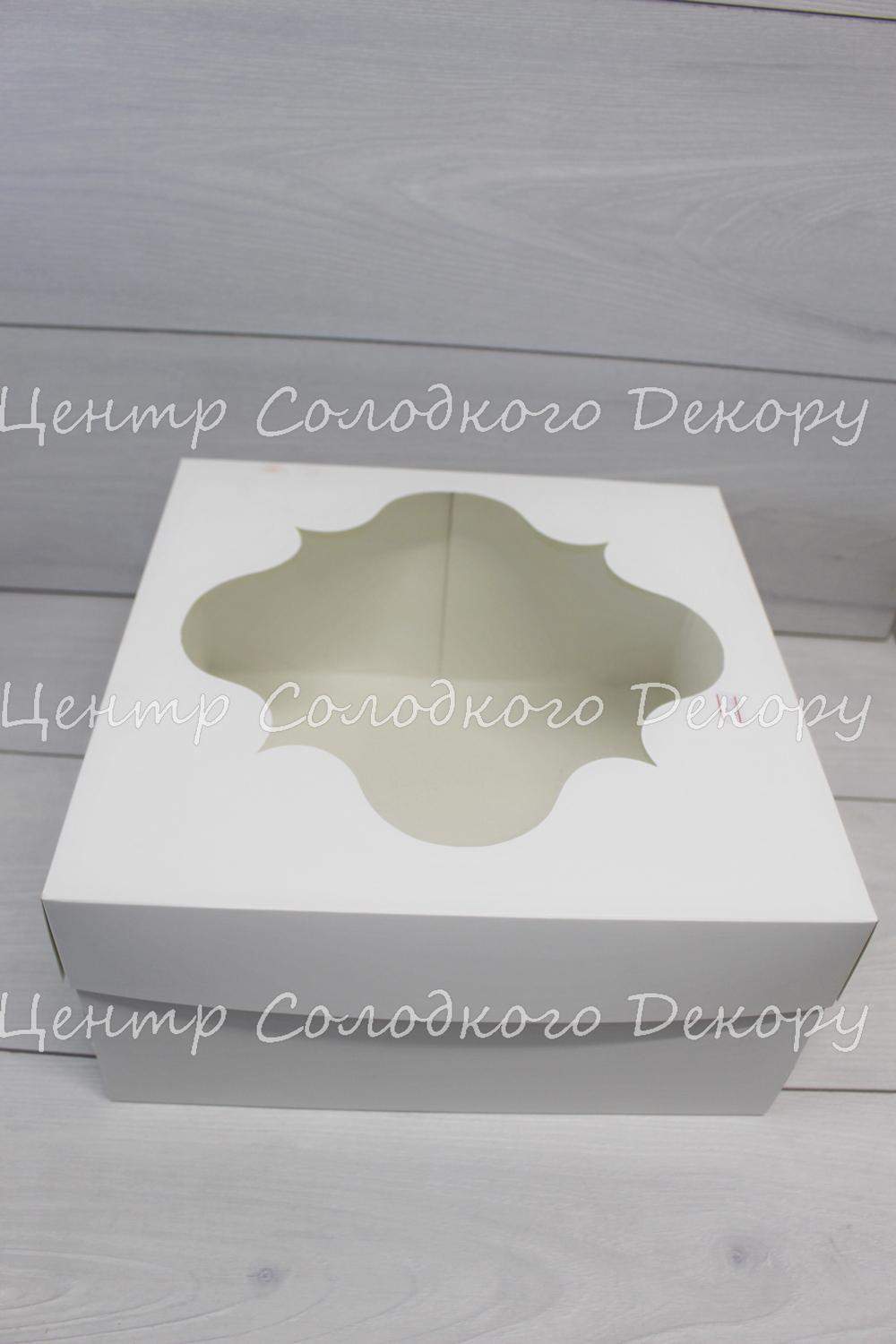 картинка Коробка для торта з білого картону 30*30 висота 15 см. ОКРЕМА КРИШКА от магазина Центр Солодкого Декору