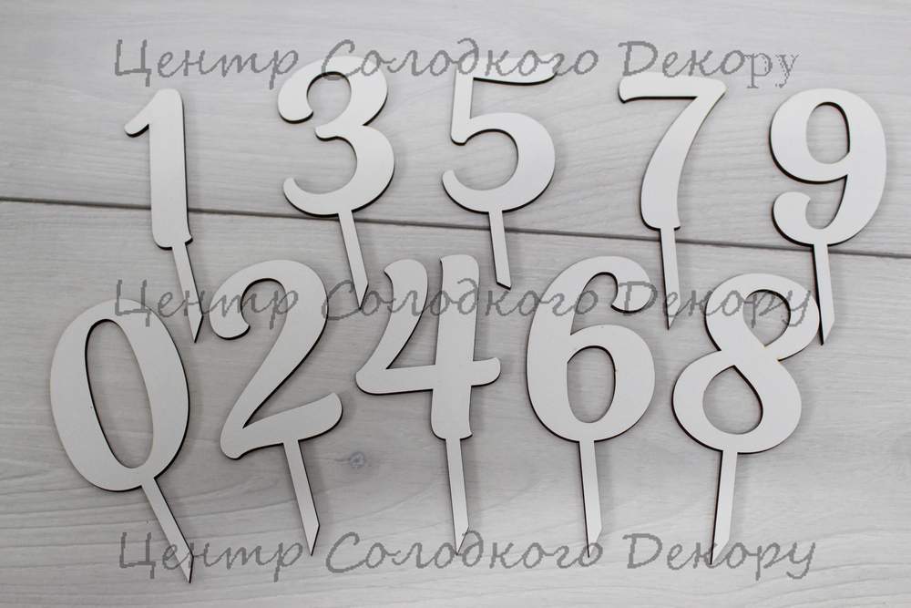 картинка Топер цифра "5", висота 7 см, біла двп. от магазина Центр Солодкого Декору