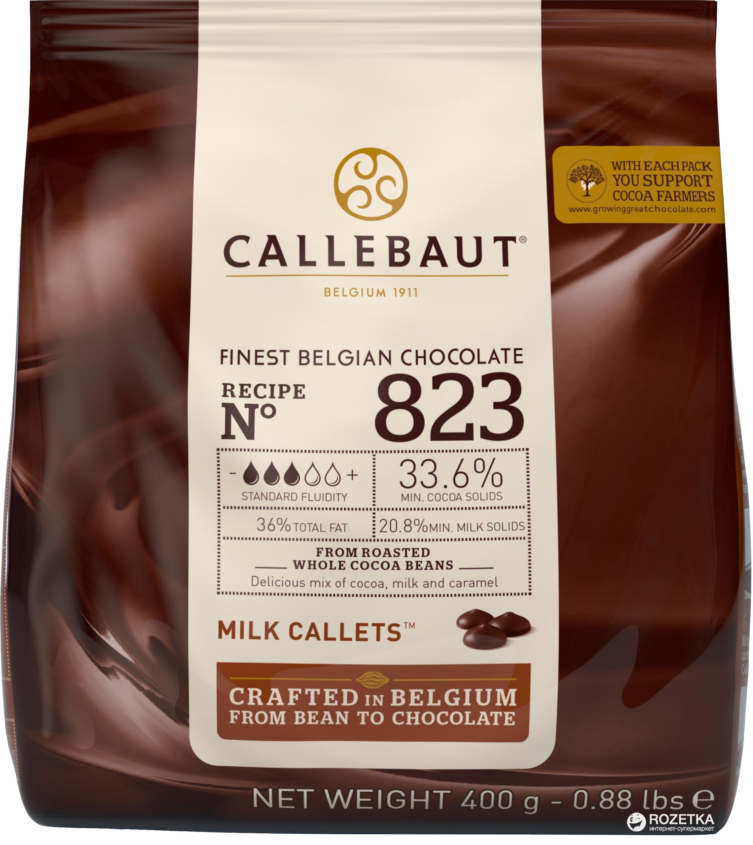 картинка Шоколад молочний 33,6%(823) "Callebaut" 400 грам оригінальна упаковка. от магазина Центр Солодкого Декору