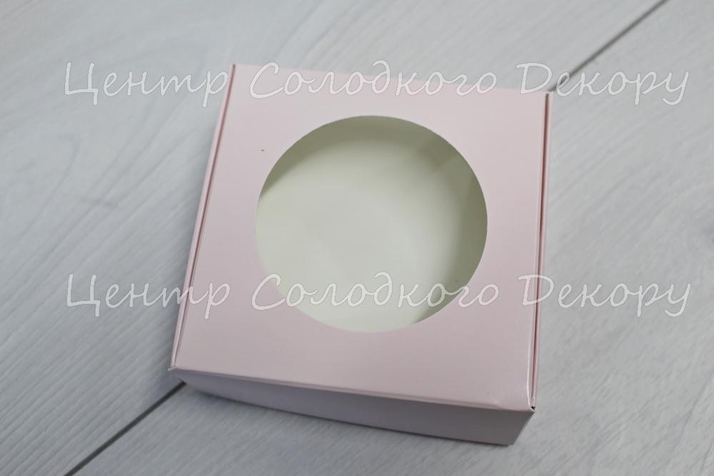 картинка Коробка для макаронс на 4 шт, пудрового кольору 10*10*3,5см. от магазина Центр Солодкого Декору